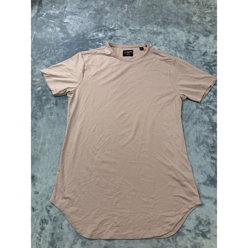 Cuts Clothing Short Sleeve Elongated Fit T-Shirt Crew Neck Men's Small